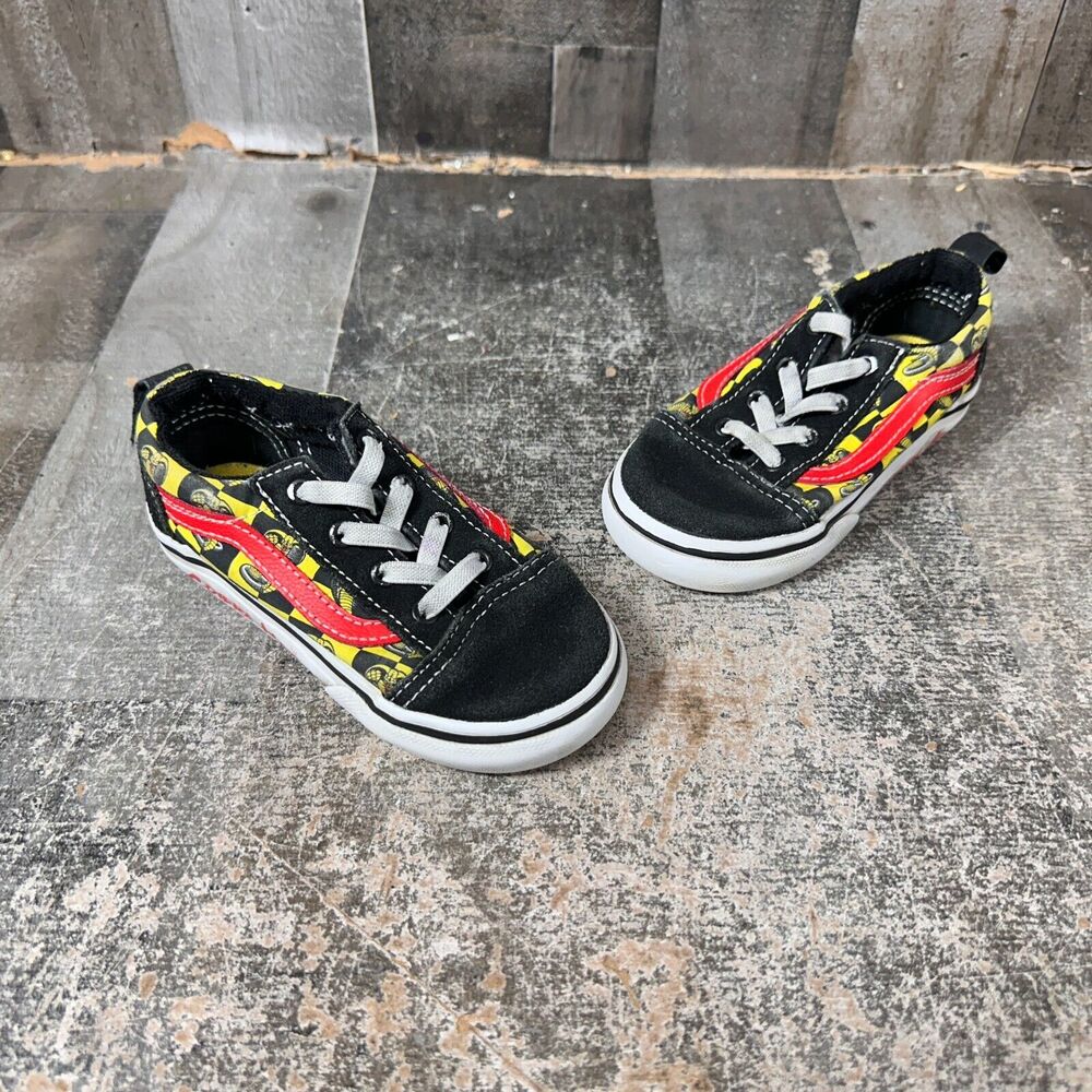 Vans Old School Elas Cobra Kai Black Yellow Size 7.5 Toddlers